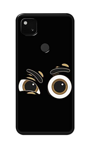 Image of PRINTFIDAA Funky Expression of Cartoon Eyes Printed Designer Hard Back Case Cover for Google Pixel 4A -(SF) MVN1004
