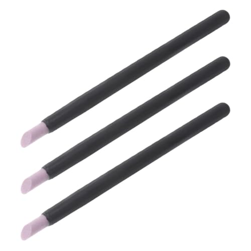 PACKOVE 3 Limas para Uñas Cabezal de Pulido de Cuarzo Negro, Removedor y Empujador de Piel Muerta, Herramienta para Cutículas y Exfoliación, Tamaño Portátil para Manicura y Pedicura