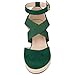 Allegra K Women's Espadrilles Closed Toe Wedges Heels Emerald Green Sandals 8.5 M US