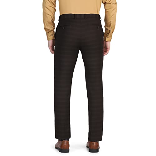 Image of blackberrys Printed Polyester Viscose Slim Fit Mens Work Wear Trousers