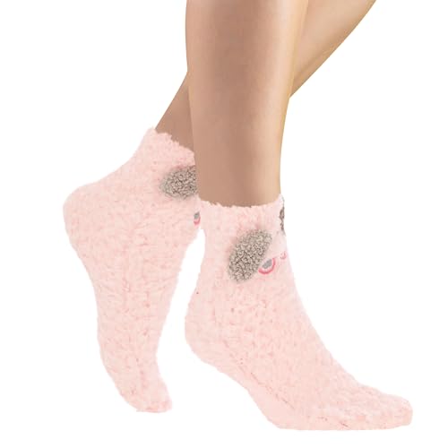 Image of Benefeet Sox Funny Animal Fuzzy Socks for Women Girls - Cute Fluffy Slippers, Cozy Warm Winter Plush Sleeping Socks