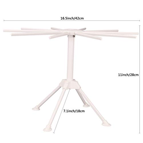 BUYGOO Pasta Drying Rack Noodle Stand with 10 Bar Handles Collapsible, Household Noodle Dryer Rack Hanging for Home Use, Spaghetti Drying Rack Noodle Stand for Making Fresh Pasta at Home