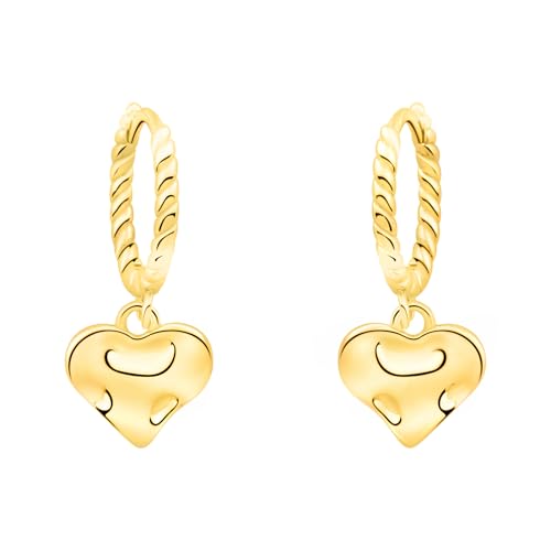 Boucles d'oreilles pendantes cœur argent 925 hypoallergéniques anti-irritation