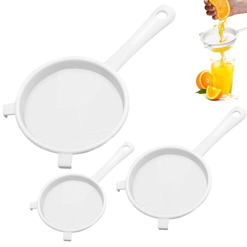 Küchensieb Kunststoff Kunststoffsieb Plastik Sieb für Kefir Feines Sieb für Saft Drei Größen 17 x 7 5 cm 20 x 9 5 cm 26 x 13 5 cm