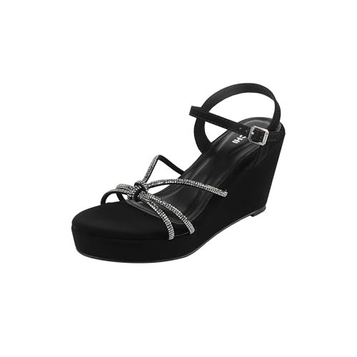 Mochi Women's Black Elegant Wedge Heel Sandals UK/3 EU/36(35-2363)