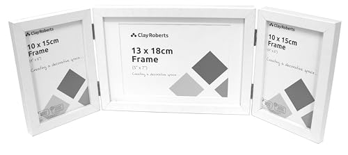 Triple Photo Picture Frame 6 x 4 and 7 x 5 White, Holds 3 Photographs, Picture Frame, 10 x 15 cm, 6x4 Picture Frames