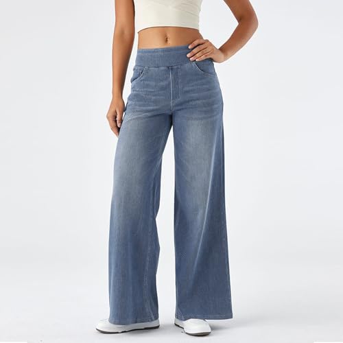 Grevela Pull Up Jeans, Grevela Stretch Jeans, High Rise Straight Wide Leg Washed Stretch Casual Pants Multiple Pockets2