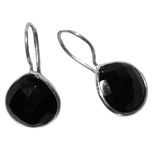 Boucles onyx noir Le Luft, pendantes argent massif 925, parfaites pour vos soirées chic