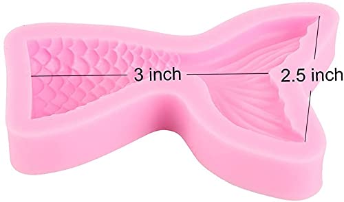 First Try Silicone Mermaid Tail Mold Baking Cake Decoration Jelly Sugar Craft Chocolate Fondant Gumpaste Pastry Clay Candy Making Ice Cube Tray Soap Molds Large and Small Set of 2 2
