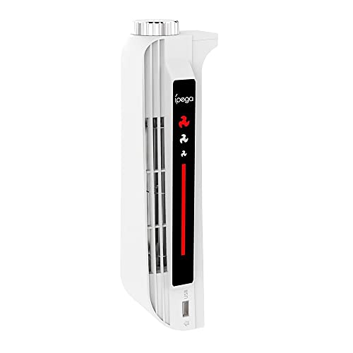 PS5本体用冷却ファン クーリングファン PS5用アクセサリー 3段階調節可能 簡単装着 熱暴走対策 静音 ディスク&デジタル版コンソール用 (ホワイト)