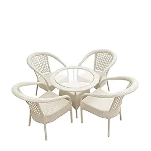 Indiid Homes |D-8 Patio|Outdoor Indoor| Living Room | Balcony | Garden |(4 Chair + 1 Table)|Furniture Set |Coffee Chair Set |Powder Coated|