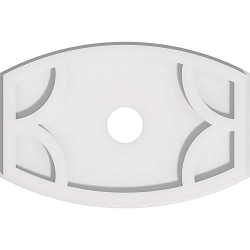 Image of Ekena Millwork CMP14X9KY-02000 Kailey Architectural Grade PVC Contemporary Urethane Ceiling Medallions 14 inchW x 9 3 /8 inchH x 2 inchID x 7 1 /2 inchC x 1 inchP
