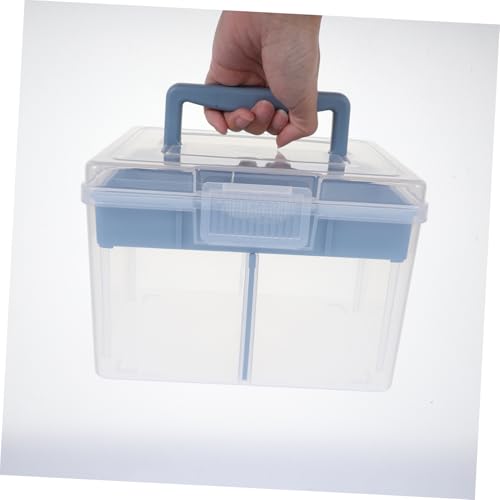 Caja organizadora de monedas de plástico azul miniatura 3