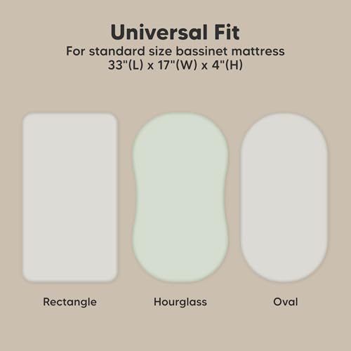 Image of 2-Pack Organic Bassinet Sheets for Girls, Boys - 100% Cotton Bassinet Mattress Sheets Compatible with Halo Bassinest Swivel Sleeper, Graco, Baby Delight, Chicco, Unisex Fitted Bassinet Sheets (Sage)