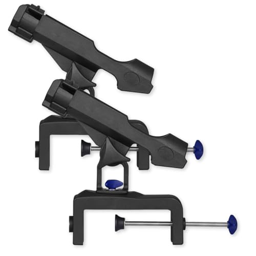 ZENFUN Lot de 2 supports de canne à pêche pour bateau de pêche, rotation à 360 degrés, verrouillage réglable, grande ouverture de pince, installation...