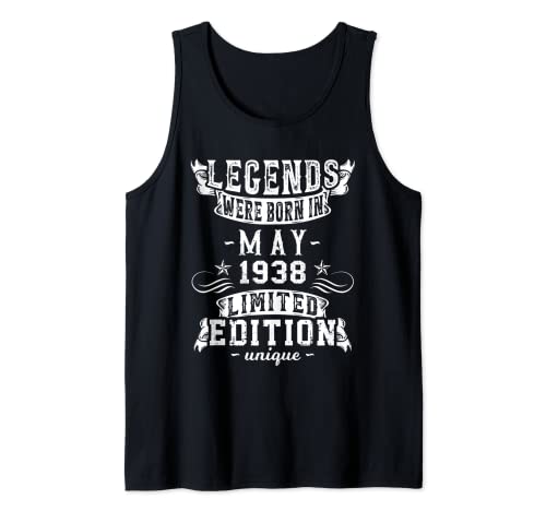 Cumpleaños Mayo 1938 Edición Limitada Regalo Legend May Camiseta sin Mangas