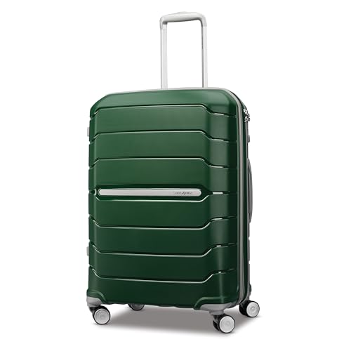 Image of Samsonite Freeform Hardside Expandable with Double Spinner Wheels, Checked-Medium 24-Inch, Pine Green
