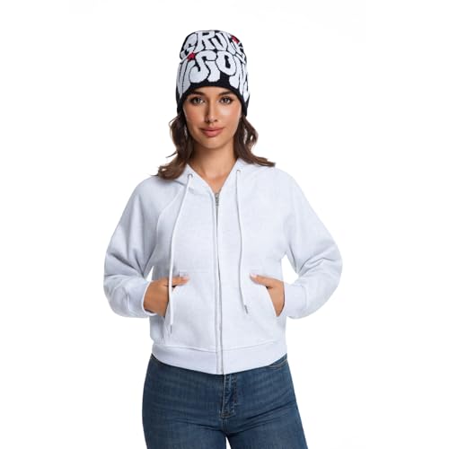 2THESTARS Y2K Beanie for Men Women Knitted Hat Winter Cap Gothic Spider Design Warm Casual Skullies Cold Weather Knit Outdoor - Grey with Blue - image 2