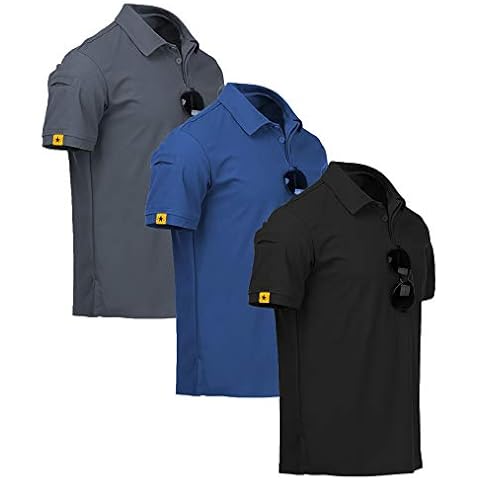 SCODI 3 Pack Mens Polo Shirts Short Sleeve Tactical Shirts Performance Athletic Moisture Wicking Golf Shirt for Men Cover