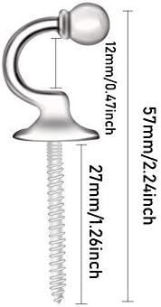 2Pairs U Shaped Curtain Tieback Hooks Heavy Duty Metal Ball End Tie Back Hooks Curtain Hold Back Hooks Chrome Shower Window Drapery Wall Mounted Curtain Holder Tie Backs Screw in Keys Coat Hanger Hook
