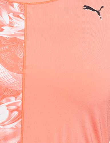 Image of Puma Women's' Printed Regular T-Shirt (52024324 Georgia Peach-Fiery Coral-Floral Print XL)
