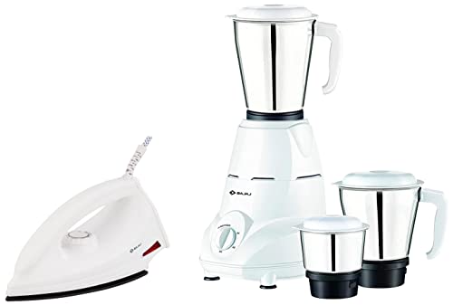 Bajaj Majesty DX 1000W Mixer Grinder and Dry Iron - White