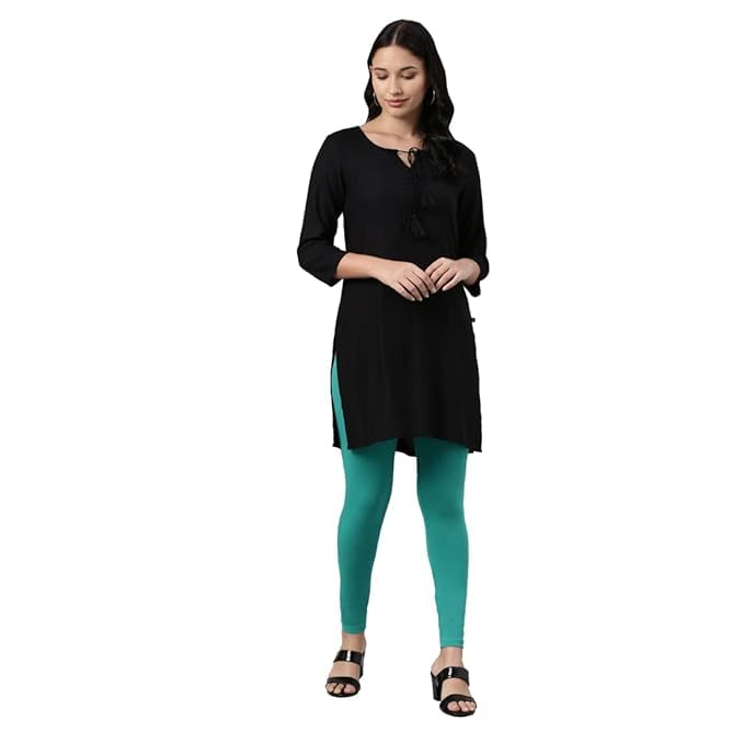 Image of Women Cotton Solid Belt Ankle Length Legging Four Way Lycra Leggings