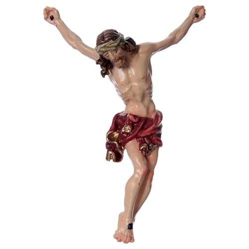 Holyart Body of Christ with Red Painted Wood Drape, 30cm (11.82 INC.)