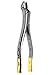 Dental Extracting Extraction Forceps 53L with Serrated Jaws Used to Extract Upper Left 1st and 2nd Molars from The Alveolar Bone Universal Premium Quality Gold Handle, Stainless Steel