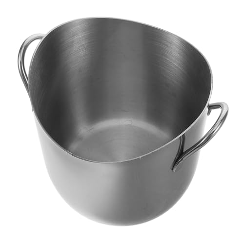 Kisangel Contenedor De Hielo Duradero para Congelador Cubo De Acero Inoxidable Diseño De Doble Asa