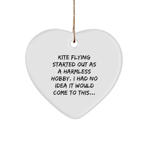 Kite Flying Gifts for Friends, Kite Flying Started Out As A Harmless Hobby, Heart Ornament for Christmas