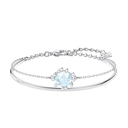 Preisvergleich Produktbild Swarovski Olive Armreif für Frauen, Aqua Kristall, rhodiniert