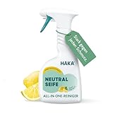 HAKA Neutralseife Spray Allzweckreiniger, 500ml, Universal Haushaltsreiniger für Küche, Bad, Spiegel, Oberflächen, ohne Alkohol, Zitronenduft