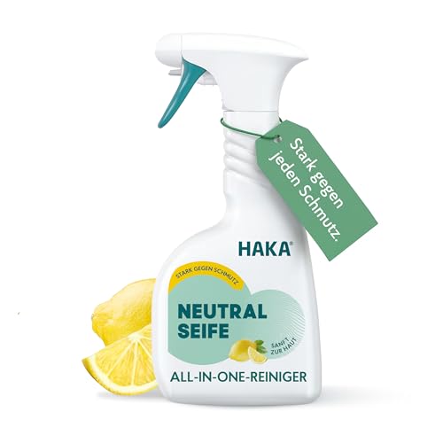 HAKA Neutralseife Spray Allzweckreiniger, 500ml, Universal Haushaltsreiniger für Küche, Bad, Spiegel, Oberflächen, ohne Alkohol, Zitronenduft