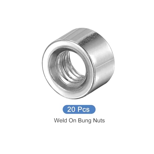 METALLIXITY Schweißmutter (M6x10mmx6mm) 20 Stück, Edelstahl-Einschweißbarer Kraftstofftank-Anschluss - für Komponentenwartung, Einschweiß-Adapter