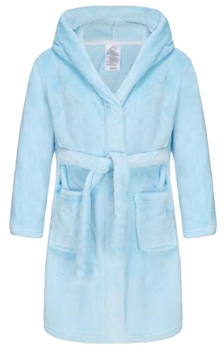 Image of Girls Soft Fleece Robes Plush Hooded Bathrobes Sleepwear for Kids 2-16 Years
