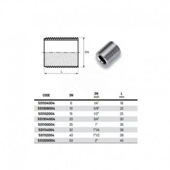 niples galvanizada todo rosca 1/2 (057936)