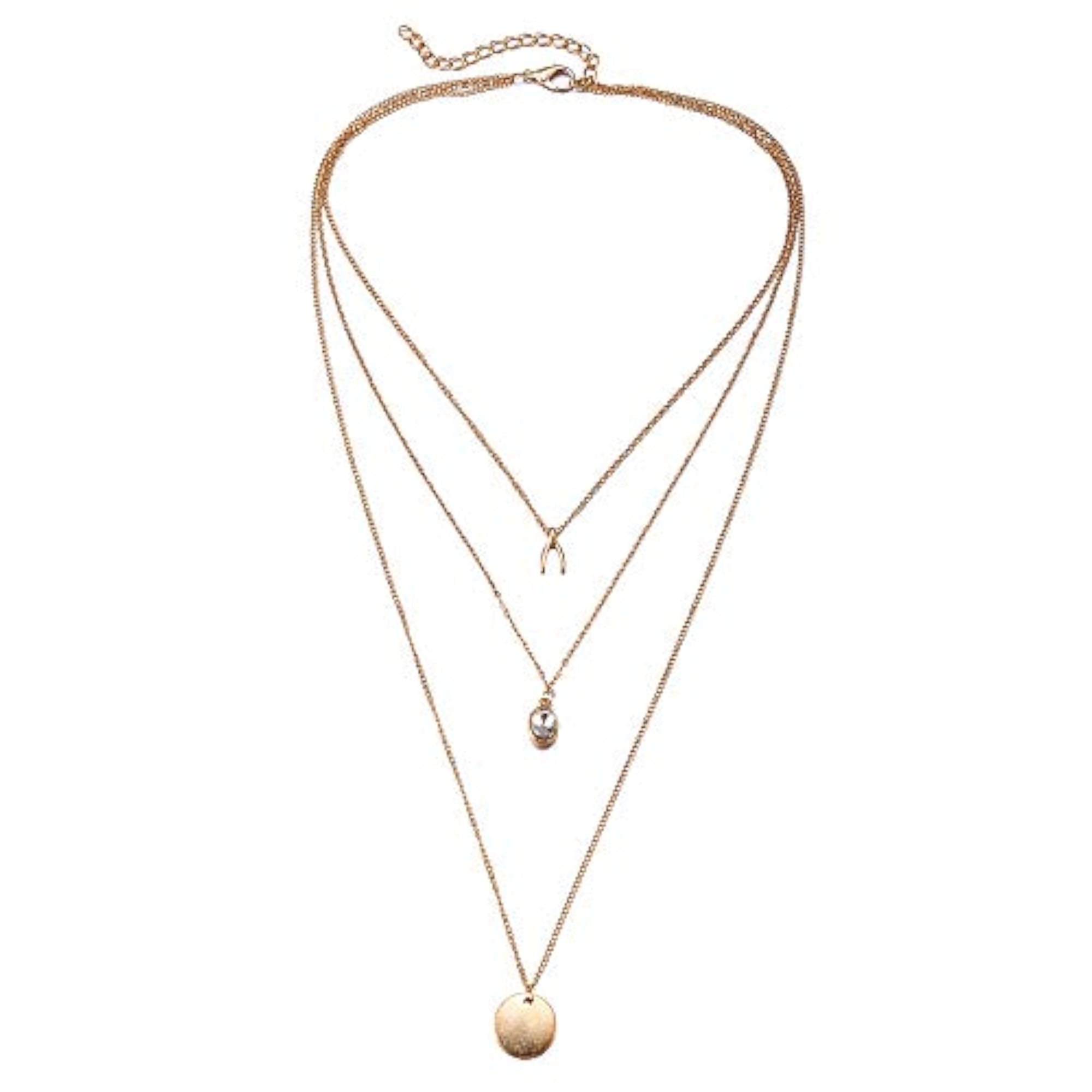 Multilayer CZ Western Neck Chain Necklace (244np)