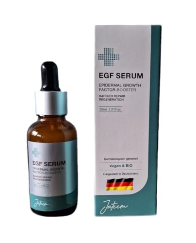 JATEEM 30ml EGF Serum Epidermal Growth Factor Reparatur Akne, Narben, Falten, Verbrennungen und dunkle Flecken Konzentrat Microneedling Lifting Anti-Aging Straffung, Made in Deutschland