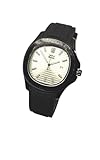 Generico Orologio Da Polso 1002 Uomo Quarzo Data Cinturino Silicone Nero/Silver