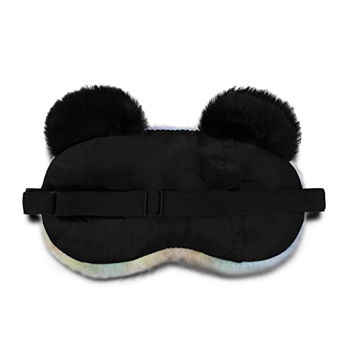 Image of Jenna Eye Mask for Sleeping with Adjustable Strap Super Soft Sleeping Mask Blind Fold for Comfortable Sleep Travelling Sleep Mask (Fur Fuzzy Multi)