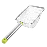 Tofficu Stainless Steel Cat Litter Scoop with 2.8mm Mesh Sifter, Green Poop Scooper for Clumping Litter