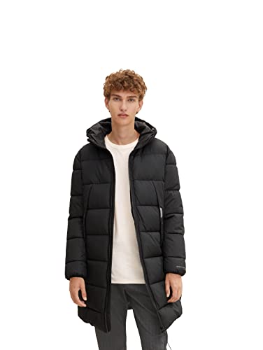 TOM TAILOR Denim Herren Puffer Parka mit Kapuze 1032430, 29999 - Black, M