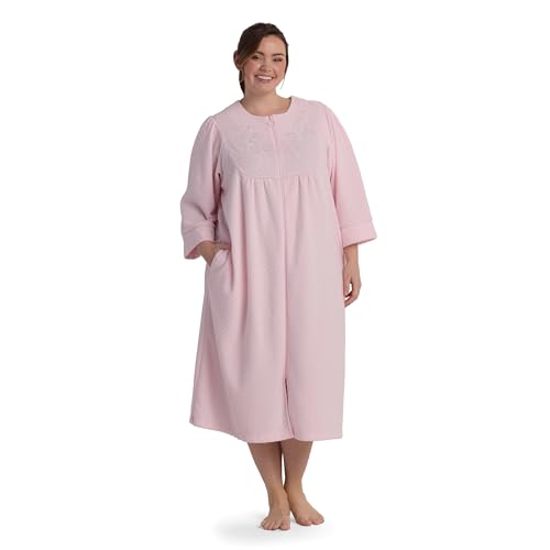 Miss Elaine Women's Brushed Back Terry Long Robe, Zipper Robe, Sleepwear and Loungewear3