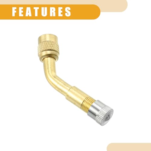 Image of 1 Set 135-Degree Universal Tire Valve Stem Extenders Extension Adapter - Cars RV Bicycles Motorcycles Trailers Tubeless Tire Valve - Copper Gold Tone