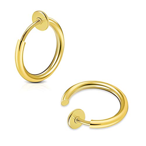 CrazyPiercing 8 pcs of Surgical Steel Clip on Non-Pierced Hoops Fake Nose Lip Ear Rings Piercing3