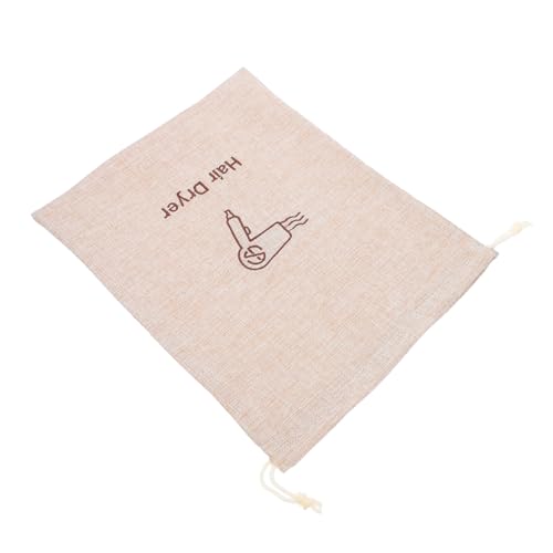 SMASOLO ヘアドライヤー収納巾着袋 防水防塵耐久フェイクリネン素材 トラベル対応 ホテル旅館民宿用 ユニバーサル収納ケース