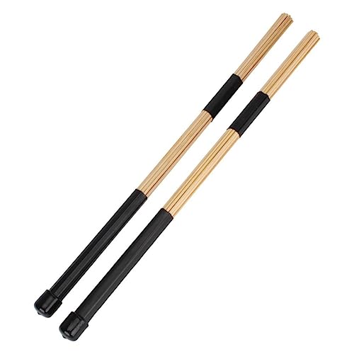 Baquetas tipo cepillo de varillas UPKOCH para jazz y folk, ligeras, para tocar a bajo volumen, para entusiastas de la percusión acústica