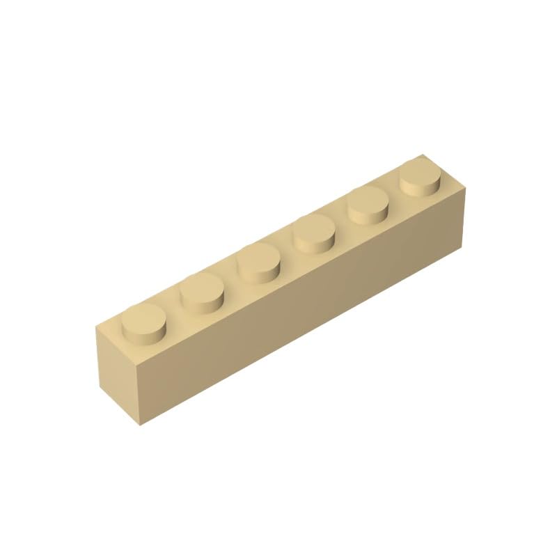 3009 Basic Bricks Brick 1x6 50 Pieces GDS-535 Compatible with Lego Building Blocks Color:Tan โ image 1