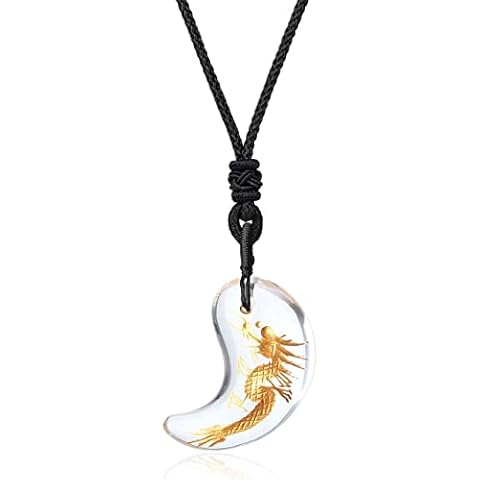 Collar Ajustable con Colgante Magatama de Cuarzo Blanco para Hombre y Mujer Cover